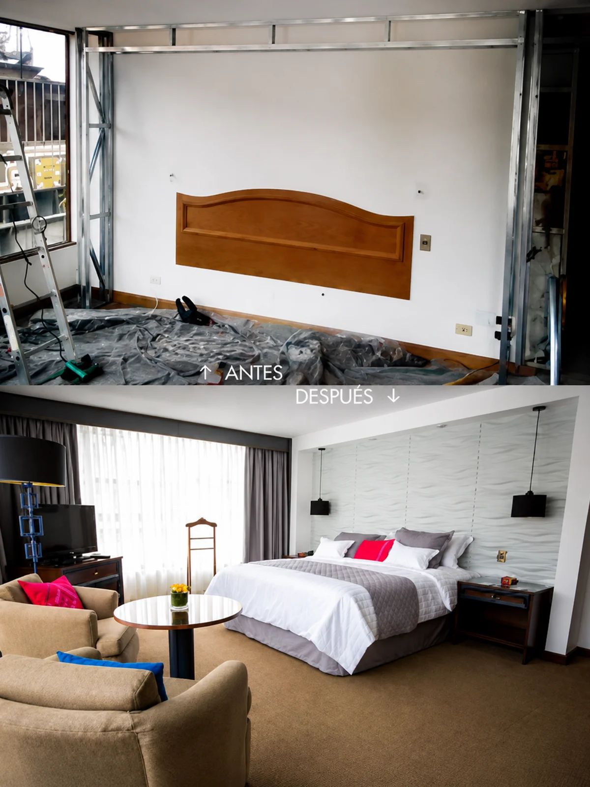 Trabajo de tabiques drywall para división interior