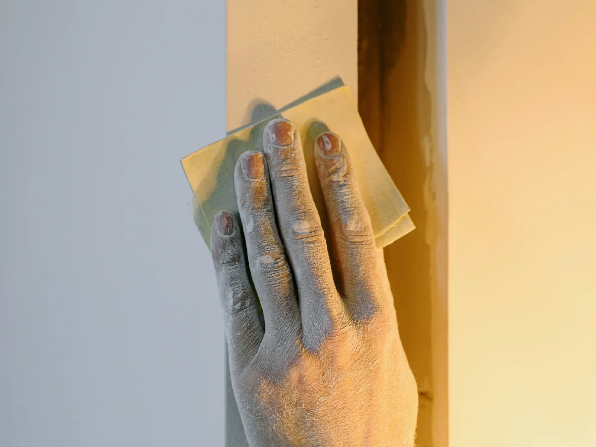 Corrección de superficie en reparación drywall